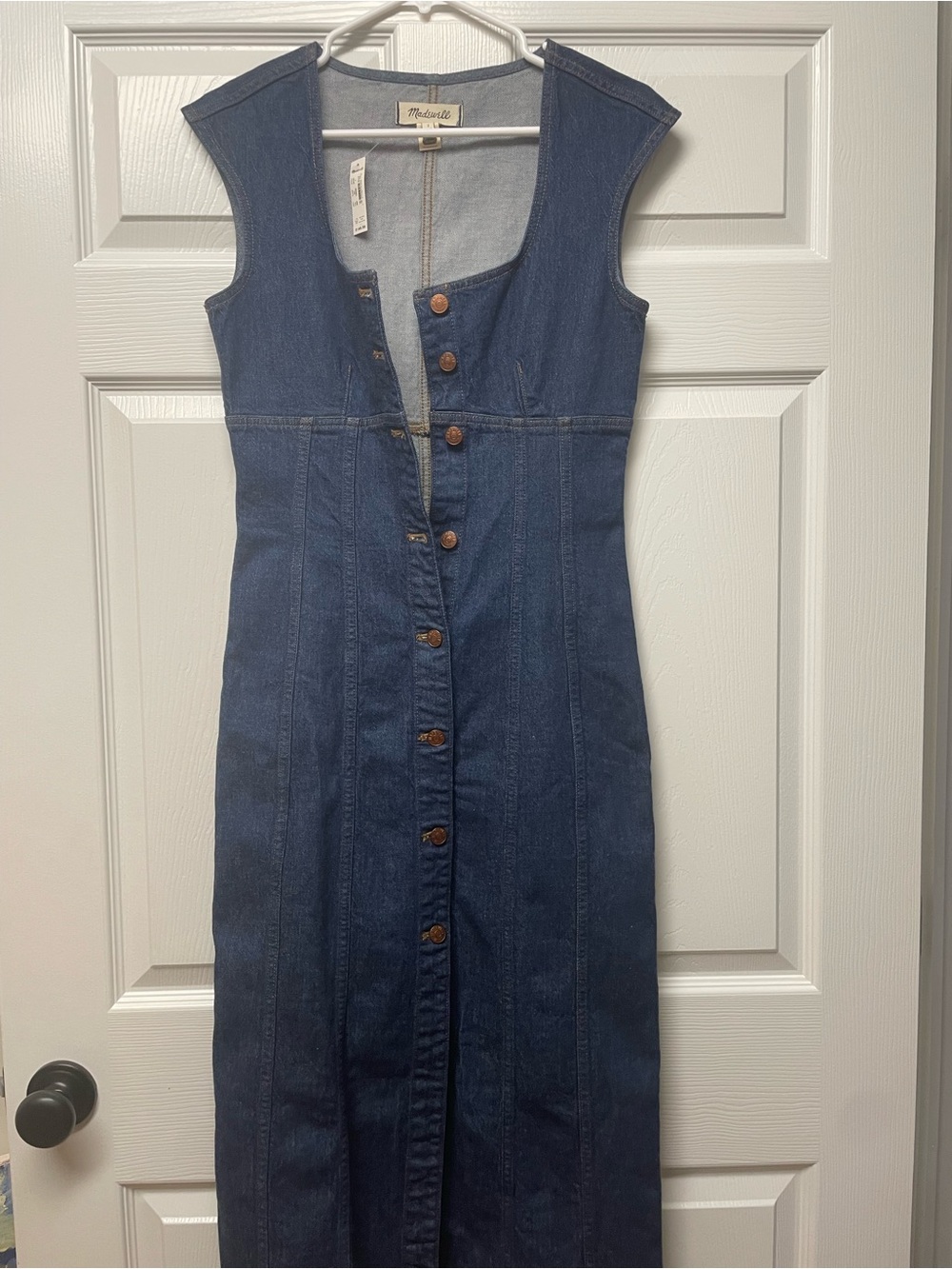 Madewell Dark Blue Denim Midi Dress